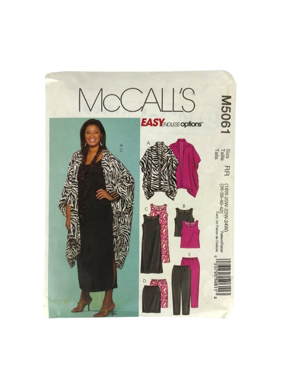 McCalls M5061 Womens Sewing Pattern For Jacket Top Dress Skirt Pants 18W-24W